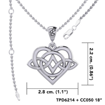 Celtic Symbol of everlasting love Eternal Love Sterling Silver Pendant – Timeless Symbol of Love and Devotion by Peter Stone Jewelry TPD6214 - Jewelry